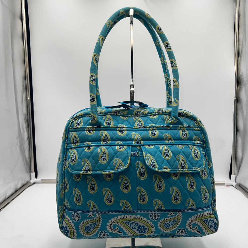 Vera Bradley Quilted Paisley Tote Bag RETIRED Bermuda Blue Lola